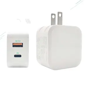 Dubbel Een Poort Power Draagbare Telefoon Gebruik Muur Oplader Pd + Qc 5v3a 20W Geavanceerde Technologie Witte Consumentenelektronica 20W Max 100