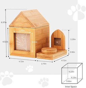 <span class=keywords><strong>Monument</strong></span> détachable Pot souvenir en bois <span class=keywords><strong>pour</strong></span> animaux de compagnie 2 cadres photo Boîte funéraire robuste Cendres de chien/chat Urne funéraire commémorative personnalisée - Product Image 2
