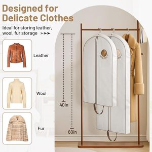 Cotton Hanging <strong>Breathable</strong> Suit Cover Luxury Hanging Clothes Storage Foldable Coat Covers <strong>Garment</strong> <strong>Bags</strong> for Closet - Product Image 3