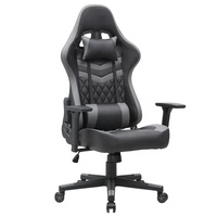 Chaise de jeu 1 pièce, livraison gratuite, inclinaison réglable, accoudoirs 3D, chaise de jeu ergonomique, noir et gris