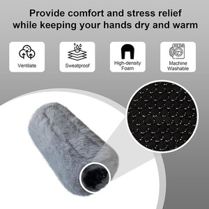 Coussinets d'accoudoir en peluche Kagehiro pour aides à la marche, gris, bleu, noir, sangles Velcro, amovibles, lavables, absorbant les chocs, antidérapants - Product Image 2