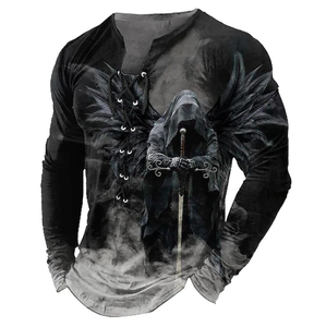 Оптовая продажа, лидер продаж, новые модные мужские повседневные топы с <span class=keywords><strong>3D</strong></span>-принтом животных, футболка с длинным рукавом - Product Image 5