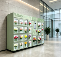 Distributeur automatique intelligent de bouquets de fleurs 24h/24, écran tactile 21,5 pouces, paiement par pièces/billets/cartes de crédit, capacité de 200 à 300 pièces