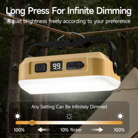 Lampe Solaire Portable d'Extérieur avec Crochet Magnétique, Affichage Numérique, Étanche, LED Rechargeable pour Camping, Randonnée, Pêche, Réparation
