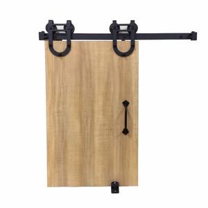 RHETECH Quincaillerie de porte coulissante en U de style américain moderne, roulettes noires, vis, pour extérieur, chambre, cuisine, en acier durable - Product Image 6