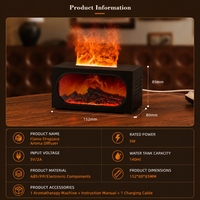 Diffuser Aroma Api Natal 140ml Usb Led Warna-warni Efek Api Unggun Realistis Diffuser Udara untuk Rumah Kamar Tidur