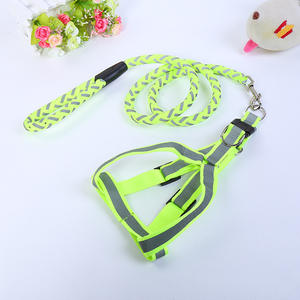 Satu set tali dan kekang anjing reflektif, tali bulat rajut dada untuk anjing peliharaan, tali <span class=keywords><strong>harness</strong></span> hewan peliharaan tanpa tarik - Product Image 5