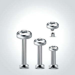 Titanio hilo interno 6/8/10mm cuerpo joyería pendientes cristal gema Labret labio tachuelas oreja cartílago <span class=keywords><strong>Tragus</strong></span> regalo para niños - Product Image 2