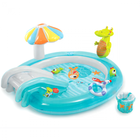 INTEX 57129 Gator Play Center Aufblasbarer Kinder-Spritzpool mit Rutsche