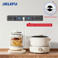 DELEFU Riel Deslizante Móvil para Enchufes, Guía de Cableado USB para Isla de Cocina y Armario Lateral