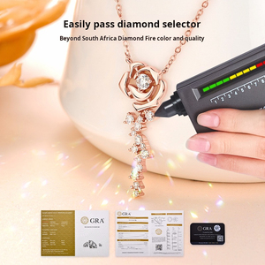<span class=keywords><strong>Collana</strong></span> NAIS All Ins in Moissanite <span class=keywords><strong>Oro</strong></span> <span class=keywords><strong>Rosa</strong></span>, Catena in Argento Sterling 925 per Donna - Product Image 5