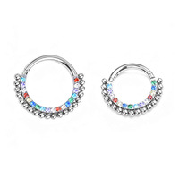 Bijoux de piercing en titane pour septum, anneaux de nez, boucles d'oreilles créoles tendance en zircon coloré pour femmes, anneaux de nez de designer pour Daith et segment, anneaux de nez Cow.