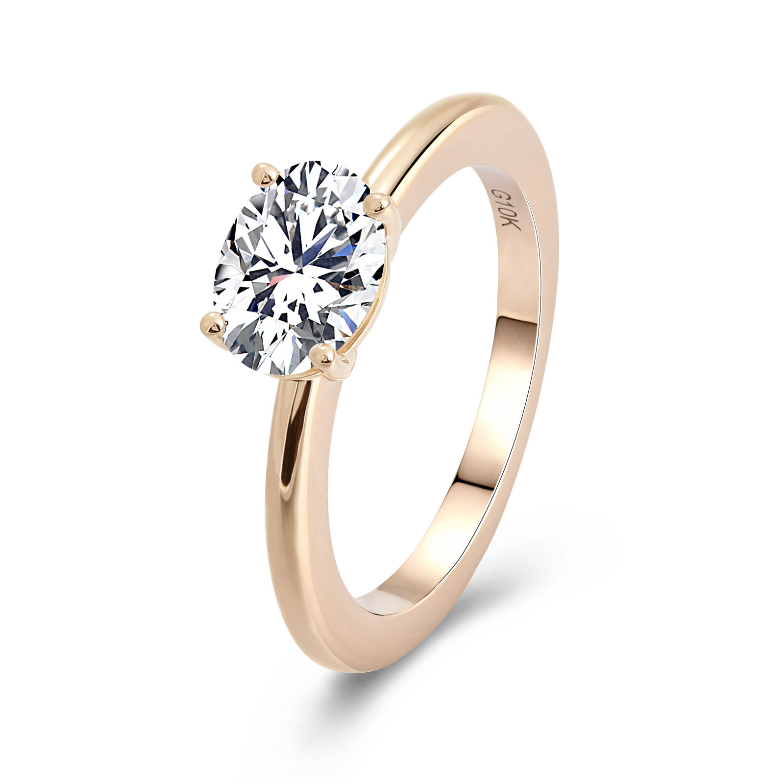 แหวนเพชรสีเหลือง 10k เกรดแล็บโกรน