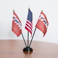 Drapeau miniature personnalisé avec un bâton en plastique, bois ou aluminium, drapeaux miniatures à main personnalisés