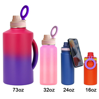 Bouteille d'eau en acier inoxydable isolée sous vide de 30 oz avec support magnétique MagSafe pour téléphone, idéale pour la salle de sport, le sport et les voyages - Performance thermique de 24 heures