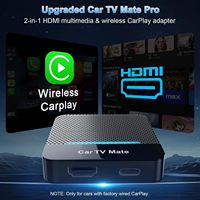Car TV Mate Pro, Adaptador Inalámbrico CarPlay para Automóvil, Dongle de Transmisión 2K, Control por Voz para iPhone/Android, Plug and Play, USB-C/USB-A (2016)