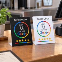 Carte de commentaires NFC personnalisée en acrylique – Affichage de commentaires par simple pression – Pas d'application nécessaire pour les tables de café