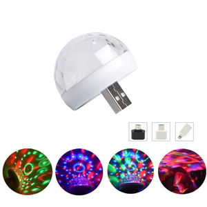 USB mini fiesta disco iluminación y activación de sonido DJ Bola de <span class=keywords><strong>discoteca</strong></span> escenario multicolor LED coche atmósfera luces estroboscópicas - Product Image 1