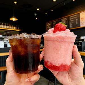 Fabrika Özel Logolu Tek Kullanımlık Plastik PET Bardak Kapakları 98mm 14oz Kapasiteli Tek Duvarlı Kahve Bubble Tea Meyve Suyu Soda Soğuk İçecekler - Product Image 5