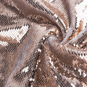 Tissu en maille à paillettes réversible élégant bicolore champagne et blanc 5 mm, tissu en maille transparente brodé pour robe de mariée pour filles - Product Image 1
