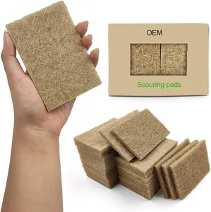 Nhà Máy nhãn hiệu riêng sisal tự nhiên bàn chải cọ rửa pad làm sạch bàn chải nhà bếp nhỏ cọ rửa Pad bọt biển & cọ rửa miếng đệm