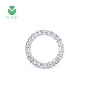 カスタマイズ <span class=keywords><strong>18K</strong></span> ホワイトローズゴールド ラボグロウンダイヤモンド エンゲージリング エメラルドシェイプ パヴェダイヤモンドリング レディース ウェディングバンド - Product Image 2