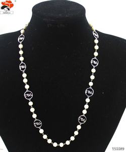 감마 파이 델타 그리스 여학생 클럽 클럽 맞춤 수제 유리 진주 목걸이 다이아몬드 합금 보석 - Product Image 4