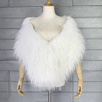 Écharpe-châle en fausse fourrure longue et moelleuse, en plumes d'autruche artificielles teintées, marque privée