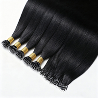 Extensions capillaires en kératine à micro-anneaux, double épaisseur, cheveux humains vierges naturels russes bruts, vente en gros d'usine pour salons