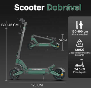 Disponibile in Brasile: Monopattino Elettrico Pieghevole G2Pro 10" per Adulti, Verde, <span class=keywords><strong>Potenza</strong></span> 1640W, Velocità Massima 50km/h, Autonomia 50km, Fuoristrada - Product Image 5