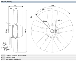 Ventilador Axial Industrial ebm-papst A4E350-AP06-02 de 350 mm, Ventilador de Refrigeración, Condensador, Ventilación HVAC - Product Image 3