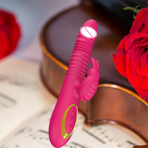 Vibratore Dildo con Spinta e Massaggio a Coniglio, Ricaricabile USB, con Impugnatura Speciale, per Punto G e Vagina, Giocattolo Sessuale Divertente per Donne Adulte - Product Image 5