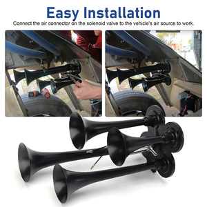 แตรลมสี่ท่อ Cnspeed 12V 24V 150DB เสียงดังแบบรถไฟ สำหรับรถบรรทุก รถตู้ - Product Image 5