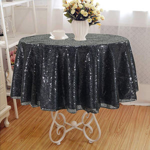 Factory Customized 100% Polyester Crocheted <b>Round</b> <b>Tablecloth</b> Wholesale Oilproof & Waterproof Plain Dyed for Parties or Weddings - Product Image 1
