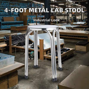 Industrial Design Style 4-Foot Commercial Stainless Steel <b>Lab</b> Stool-Various Sizes Supermarket Model N0061 Guangdong Origin - Product Image 2