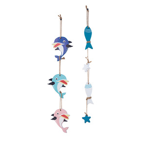 Mediterranean Style Dolphin And Fish String <b>Wall</b> Decorations For Home Restaurant Kindergarten <b>Decor</b> MDF Multi Piece Package - Product Image 4