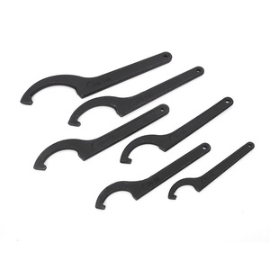 Jeu de clés à crochet métriques en acier au carbone noir à mâchoires lisses, outil de réglage pour couvercles de compteurs d'eau, clés croissantes manuelles DIY - Product Image 1