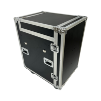 Flight case sur mesure 10U pour rack et 2U pour tiroir, pour Midas M32R et amplificateur, avec couvercle à charnière, vérins hydrauliques et 4 roues