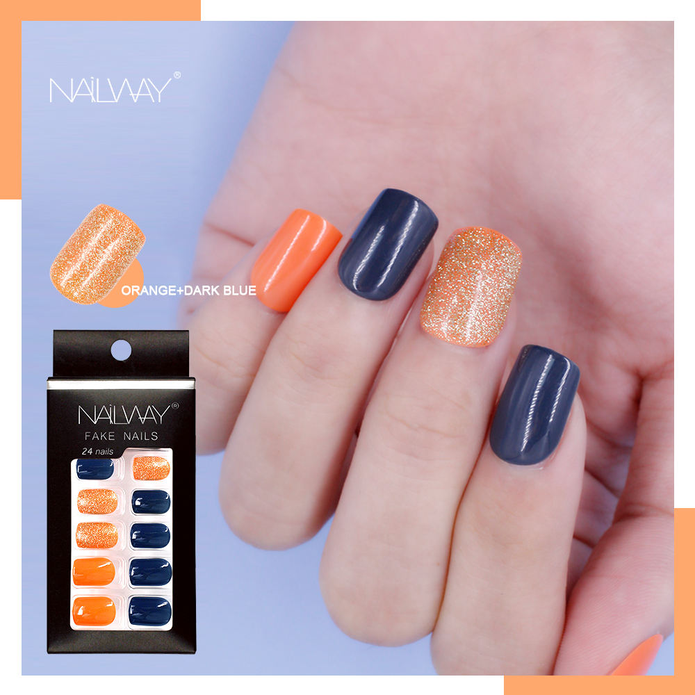 สีส้ม + สีน้ำเงินเข้ม