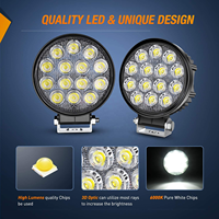 Feux de travail LED pour voiture 12V 24V, éclairage de conduite pour camion, projecteur 3 faces couleur ambre, étanche IP67, aluminium, tout-terrain, faisceau large/spot 6000