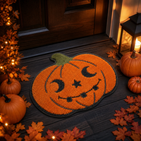 Tapis de bain en forme de citrouille Sanhome, tapis de salle de bain absorbant pour la décoration d'Halloween, antidérapant, en microfibre, vente en gros OEM