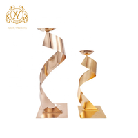 Support Floral Géométrique Haut en Métal Doré et Argenté de Luxe pour Centres de Table de Mariage et Décorations d'Événements