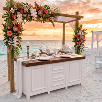 Table de buffet d'hôtel pliable en contreplaqué, comptoir de buffet de 183 cm pour réception de mariage, événement de restauration, service de banquet