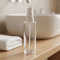 Flacon pulvérisateur en verre transparent 50 ml avec pompe pour sérum de soin de la peau