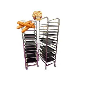 Kitchen Food Display Cart 32 16 64 Bakery Trolley Cooling Rack Commercial Bread Shelf Cooling Rack Rotary Oven Baking Trolley