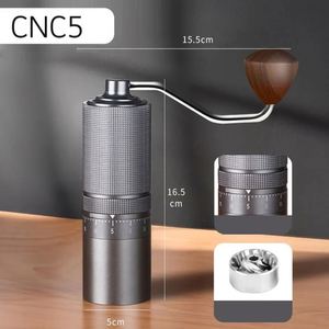 Molinillo de Café Cónico Manual Portátil de 10 Estrellas con Cuerpo de Aleación de Aluminio y Muelas de Acero Inoxidable 420, Capacidad de 25g, para Uso Doméstico, con Base de Madera - Product Image 4