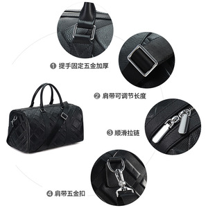 Joyir Sac de voyage en cuir véritable grande capacité avec fermeture éclair pour homme, idéal pour les voyages d'affaires et la gym - Product Image 4