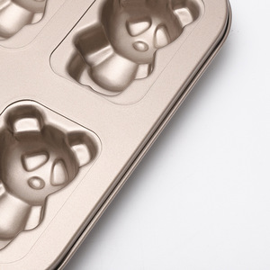 6-Cavity Bear Bread Mold 26.5Cm Non-Stick Oven Safe Baking Pan For Cake Making - Product Image 2