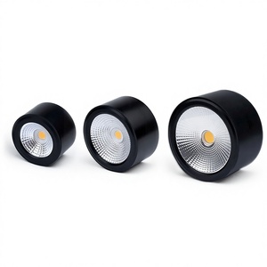 Foco <span class=keywords><strong>LED</strong></span> de <span class=keywords><strong>Superficie</strong></span> Ultrafino de Aluminio Negro 5W-15W para Pasillo, Sala de Estar, Techo, <span class=keywords><strong>Downlight</strong></span> COB sin Perforaciones - Product Image 1