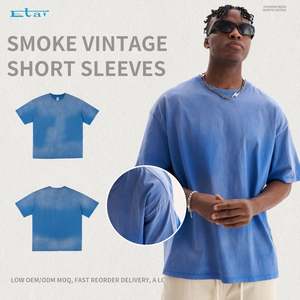 Camisetas personalizadas para hombre al por mayor, camisetas con estampado en blanco de 270gsm de gran tamaño con lavado ácido Vintage para hombre - Product Image 5